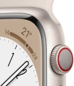 Apple Watch Series 8, 41mm GPS + Cellular ECG app, Temperature sensor, Crash Detection (Starlight Sport Strap, Regular) - Image 3