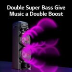 LG XBOOM RNC9, Powerful sound, Deep Bass, Mic & Guitar input karaoke Bluetooth Party Speaker (Black, 2.0 Channel) - Image 3