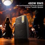 ZEBRONICS Zebronics - Epic Plus,BT v5.0 / USB / SD / FM / AUX / Mic Input,40W RMS 480 W Bluetooth Party Speaker (Black, Mono Channel) - Image 4