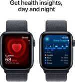 Apple Watch SE 2 GPS 44mm (2nd Gen) Midnight Aluminium with Ink Sport Loop (Ink Strap, Free Size) - Image 4