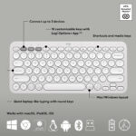 Logitech Pebble 2 Combo Bluetooth Standard Multi-device Keyboard Compatible with Desktop, Laptop, Mac multimedia_keys (White)