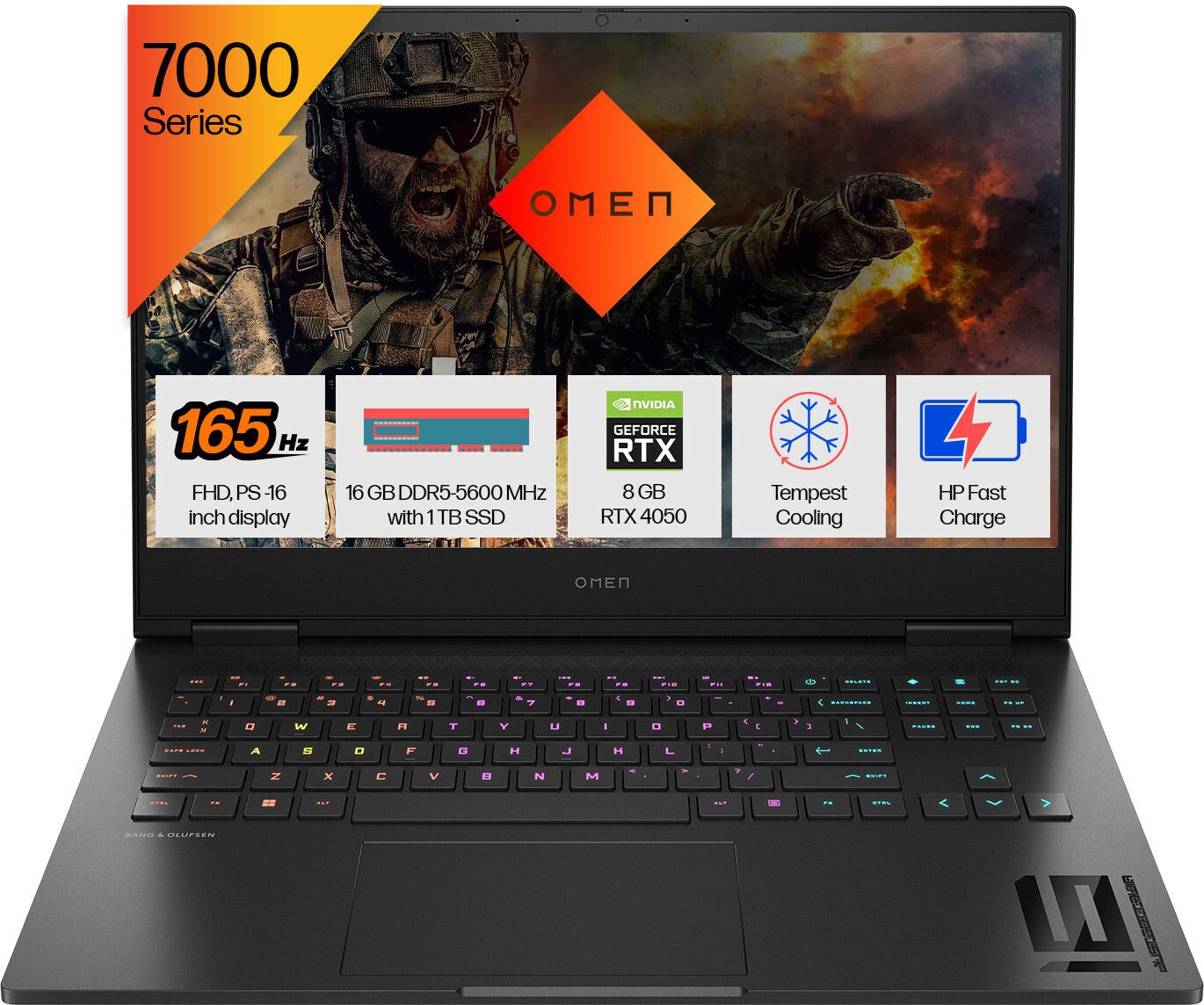 HP Omen AMD Ryzen 7 Octa Core 7840HS - (16 GB/1 TB SSD/Windows 11 Home/6 GB Graphics/NVIDIA GeForce RTX 4050/165 Hz) 16-xd0015AX Gaming Laptop (16.1 Inch, Shadow Black, 2.37 Kg)