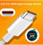 MATSV USB Type C Cable 6.5 A 1 m original SUPER DART|SUPER VOOC|DART Fast Charging Cable 65W (Compatible with Android phones, oppo, realme, narzo, OnePlus, White, One Cable) - Image 3