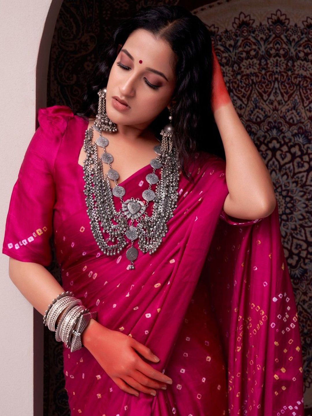 Taavi Bandhani Tie & Dye Designer Saree